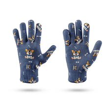 Load image into Gallery viewer, Playful Corgi Antics Touch Screen Gloves-Accessories-Accessories,Dog Dad Gifts,Dog Mom Gifts,Gloves-11