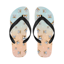 Load image into Gallery viewer, Playful Corgi Antics Unisex Slippers - 7 Gradients-Footwear-Accessories,Corgi,Dog Dad Gifts,Dog Mom Gifts,Slippers-6