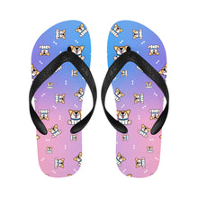 Load image into Gallery viewer, Playful Corgi Antics Unisex Slippers - 7 Gradients-Footwear-Accessories,Corgi,Dog Dad Gifts,Dog Mom Gifts,Slippers-3