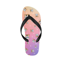 Load image into Gallery viewer, Playful Corgi Antics Unisex Slippers - 7 Gradients-Footwear-Accessories,Corgi,Dog Dad Gifts,Dog Mom Gifts,Slippers-19