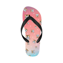 Load image into Gallery viewer, Playful Corgi Antics Unisex Slippers - 7 Gradients-Footwear-Accessories,Corgi,Dog Dad Gifts,Dog Mom Gifts,Slippers-21