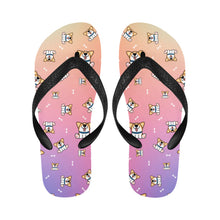 Load image into Gallery viewer, Playful Corgi Antics Unisex Slippers - 7 Gradients-Footwear-Accessories,Corgi,Dog Dad Gifts,Dog Mom Gifts,Slippers-4