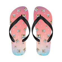 Load image into Gallery viewer, Playful Corgi Antics Unisex Slippers - 7 Gradients-Footwear-Accessories,Corgi,Dog Dad Gifts,Dog Mom Gifts,Slippers-5