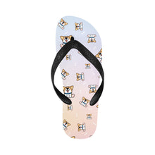 Load image into Gallery viewer, Playful Corgi Antics Unisex Slippers - 7 Gradients-Footwear-Accessories,Corgi,Dog Dad Gifts,Dog Mom Gifts,Slippers-25
