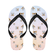 Load image into Gallery viewer, Playful Corgi Antics Unisex Slippers - 7 Gradients-Footwear-Accessories,Corgi,Dog Dad Gifts,Dog Mom Gifts,Slippers-7