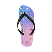 Load image into Gallery viewer, Playful Corgi Antics Unisex Slippers - 7 Gradients-Footwear-Accessories,Corgi,Dog Dad Gifts,Dog Mom Gifts,Slippers-15