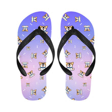Load image into Gallery viewer, Playful Corgi Antics Unisex Slippers - 7 Gradients-Footwear-Accessories,Corgi,Dog Dad Gifts,Dog Mom Gifts,Slippers-2