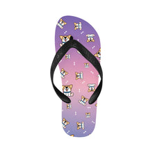 Load image into Gallery viewer, Playful Corgi Antics Unisex Slippers - 7 Gradients-Footwear-Accessories,Corgi,Dog Dad Gifts,Dog Mom Gifts,Slippers-17