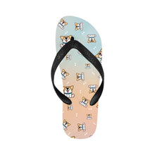 Load image into Gallery viewer, Playful Corgi Antics Unisex Slippers - 7 Gradients-Footwear-Accessories,Corgi,Dog Dad Gifts,Dog Mom Gifts,Slippers-23