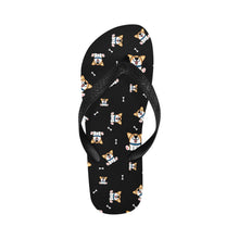 Load image into Gallery viewer, Playful Corgi Antics Unisex Slippers - 7 Gradients-Footwear-Accessories,Corgi,Dog Dad Gifts,Dog Mom Gifts,Slippers-Midnight Black-S-10