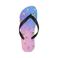 Load image into Gallery viewer, Playful Corgi Antics Unisex Slippers - 7 Gradients-Footwear-Accessories,Corgi,Dog Dad Gifts,Dog Mom Gifts,Slippers-Neon Dream-S-14