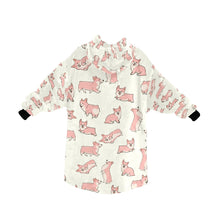 Load image into Gallery viewer, Playful Corgi Love Blanket Hoodie-Blanket-Apparel, Blanket Hoodie, Blankets, Corgi, Dog Mom Gifts-14