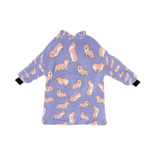 Load image into Gallery viewer, Playful Corgi Love Blanket Hoodie-Blanket-Apparel, Blanket Hoodie, Blankets, Corgi, Dog Mom Gifts-Lavender Purple-ONE SIZE-31