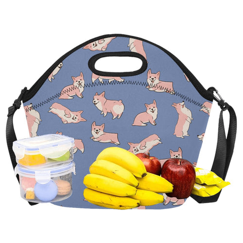 Playful Corgi Love Neoprene Lunch Bag-1