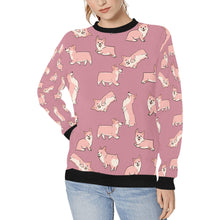 Load image into Gallery viewer, Playful Corgi Love Sweatshirt for Women-PaleVioletRed-XS-7