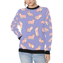 Load image into Gallery viewer, Playful Corgi Love Sweatshirt for Women-CornflowerBlue_1-XS-27