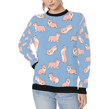 Load image into Gallery viewer, Playful Corgi Love Sweatshirt for Women-LightSkyBlue-XS-13