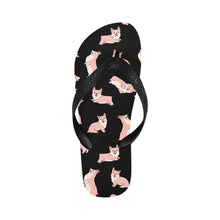Load image into Gallery viewer, Playful Corgi Love Unisex Slippers-Footwear-Accessories, Corgi, Dog Mom Gifts, Slippers-Midnight Black-S-10
