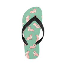 Load image into Gallery viewer, Playful Corgi Love Unisex Slippers-Footwear-Accessories, Corgi, Dog Mom Gifts, Slippers-Mint Green-S-22