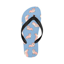 Load image into Gallery viewer, Playful Corgi Love Unisex Slippers-Footwear-Accessories, Corgi, Dog Mom Gifts, Slippers-Sky Blue-S-18