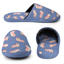 Load image into Gallery viewer, Playful Corgi Love Women's Cotton Mop Slippers-Footwear-Accessories, Corgi, Dog Mom Gifts, Slippers-26