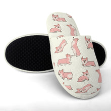 Load image into Gallery viewer, Playful Corgi Love Women's Cotton Mop Slippers-2