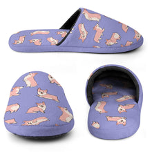 Load image into Gallery viewer, Playful Corgi Love Women's Cotton Mop Slippers-Footwear-Accessories, Corgi, Dog Mom Gifts, Slippers-31