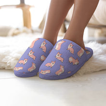 Load image into Gallery viewer, Playful Corgi Love Women's Cotton Mop Slippers-Footwear-Accessories, Corgi, Dog Mom Gifts, Slippers-7