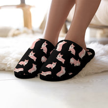 Load image into Gallery viewer, Playful Corgi Love Women's Cotton Mop Slippers-Footwear-Accessories, Corgi, Dog Mom Gifts, Slippers-9