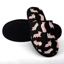 Load image into Gallery viewer, Playful Corgi Love Women's Cotton Mop Slippers-Footwear-Accessories, Corgi, Dog Mom Gifts, Slippers-12