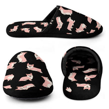 Load image into Gallery viewer, Playful Corgi Love Women's Cotton Mop Slippers-Footwear-Accessories, Corgi, Dog Mom Gifts, Slippers-11