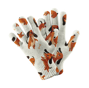 Playful Dachshunds in Motion Touch Screen Gloves-Accessories-Accessories, Dog Dad Gifts, Dog Mom Gifts, Gloves-4