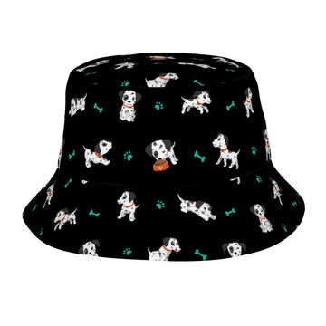 Playful Dalmatian Love Bucket Hat Midnight Black One Size 360x