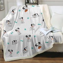 Load image into Gallery viewer, Playful Dalmatian Love Soft Warm Fleece Blanket-Blanket-Blankets, Dalmatian, Home Decor-Ivory-Small-1
