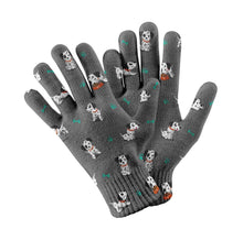 Load image into Gallery viewer, Playful Dalmatian Love Touch Screen Gloves-Accessories-Accessories, Dalmatian, Dog Dad Gifts, Dog Mom Gifts, Gloves-Gray-1