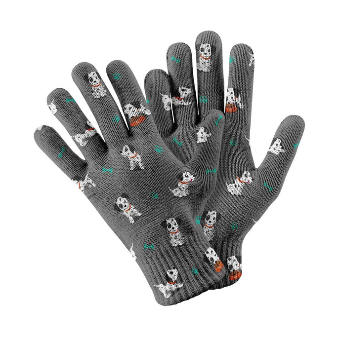 Playful Dalmatian Love Touch Screen Gloves-Accessories-Accessories, Dalmatian, Dog Dad Gifts, Dog Mom Gifts, Gloves-Gray-1