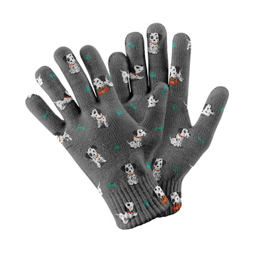 Playful Dalmatian Love Touch Screen Gloves-Accessories-Accessories, Dalmatian, Dog Dad Gifts, Dog Mom Gifts, Gloves-Gray-1