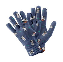 Load image into Gallery viewer, Playful Dalmatian Love Touch Screen Gloves-Accessories-Accessories, Dalmatian, Dog Dad Gifts, Dog Mom Gifts, Gloves-Navy-2