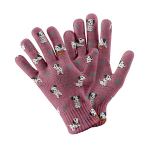 Playful Dalmatian Love Touch Screen Gloves-Accessories-Accessories, Dalmatian, Dog Dad Gifts, Dog Mom Gifts, Gloves-Rose gold-5