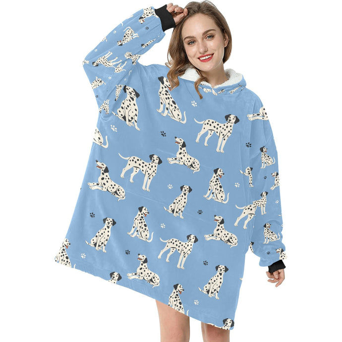 Playful Dalmatians love Blanket Hoodie-Blanket-Apparel, Blanket Hoodie, Blankets, Dalmatian, Dog Mom Gifts-1