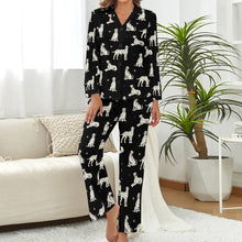 Load image into Gallery viewer, Playful Dalmatians love Pajamas Set for Women-Pajamas-Apparel, Christmas, Dalmatian, Dog Mom Gifts, Pajamas-Midnight Black-XS-9