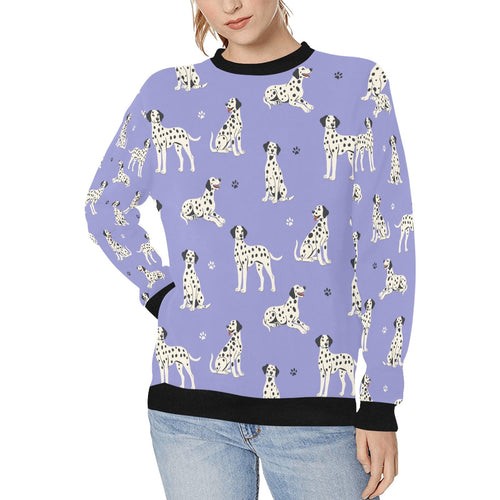 Playful Dalmatians love Sweatshirt for Women-Apparel-Apparel, Dalmatian, Dog Mom Gifts, Sweatshirt-Lavender Purple-S-1
