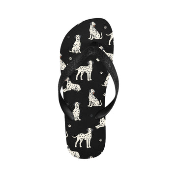 Playful Dalmatians love Unisex Slippers-Black-S-23