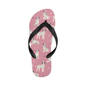 Playful Dalmatians love Unisex Slippers-PaleVioletRed-S-4