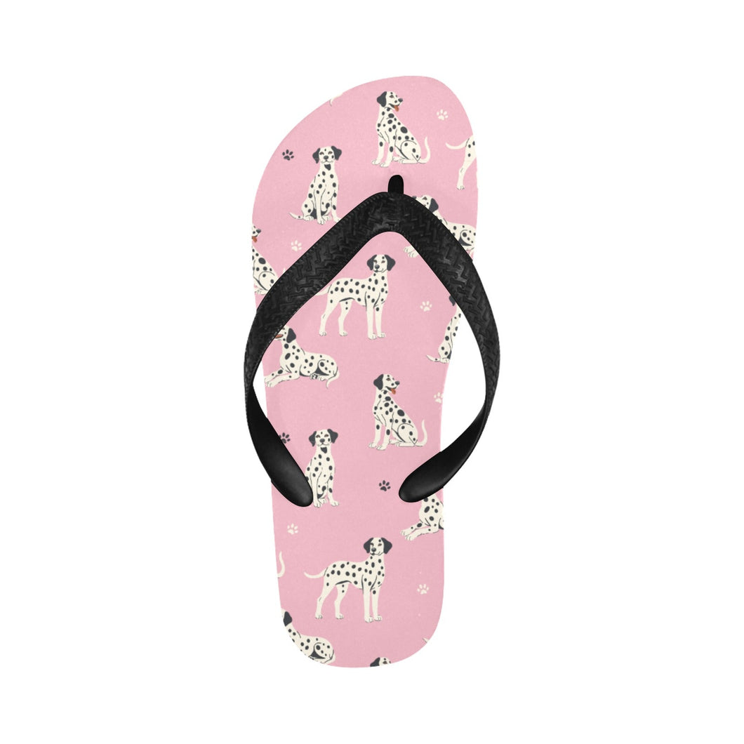 Playful Dalmatians love Unisex Slippers-Pink-S-2