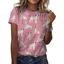 Load image into Gallery viewer, Playful Dalmatians love Women's Cotton T-Shirt-Apparel-Dusty Pink-2XS-10
