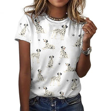 Load image into Gallery viewer, Playful Dalmatians love Women's Cotton T-Shirt-Apparel-Ivory White-2XS-1