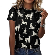 Load image into Gallery viewer, Playful Dalmatians love Women's Cotton T-Shirt-Apparel-Midnight Black-2XS-39