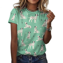 Load image into Gallery viewer, Playful Dalmatians love Women's Cotton T-Shirt-Apparel-Mint Green-2XS-24