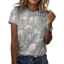 Load image into Gallery viewer, Playful Dalmatians love Women's Cotton T-Shirt-Apparel-Parisian Gray-2XS-35